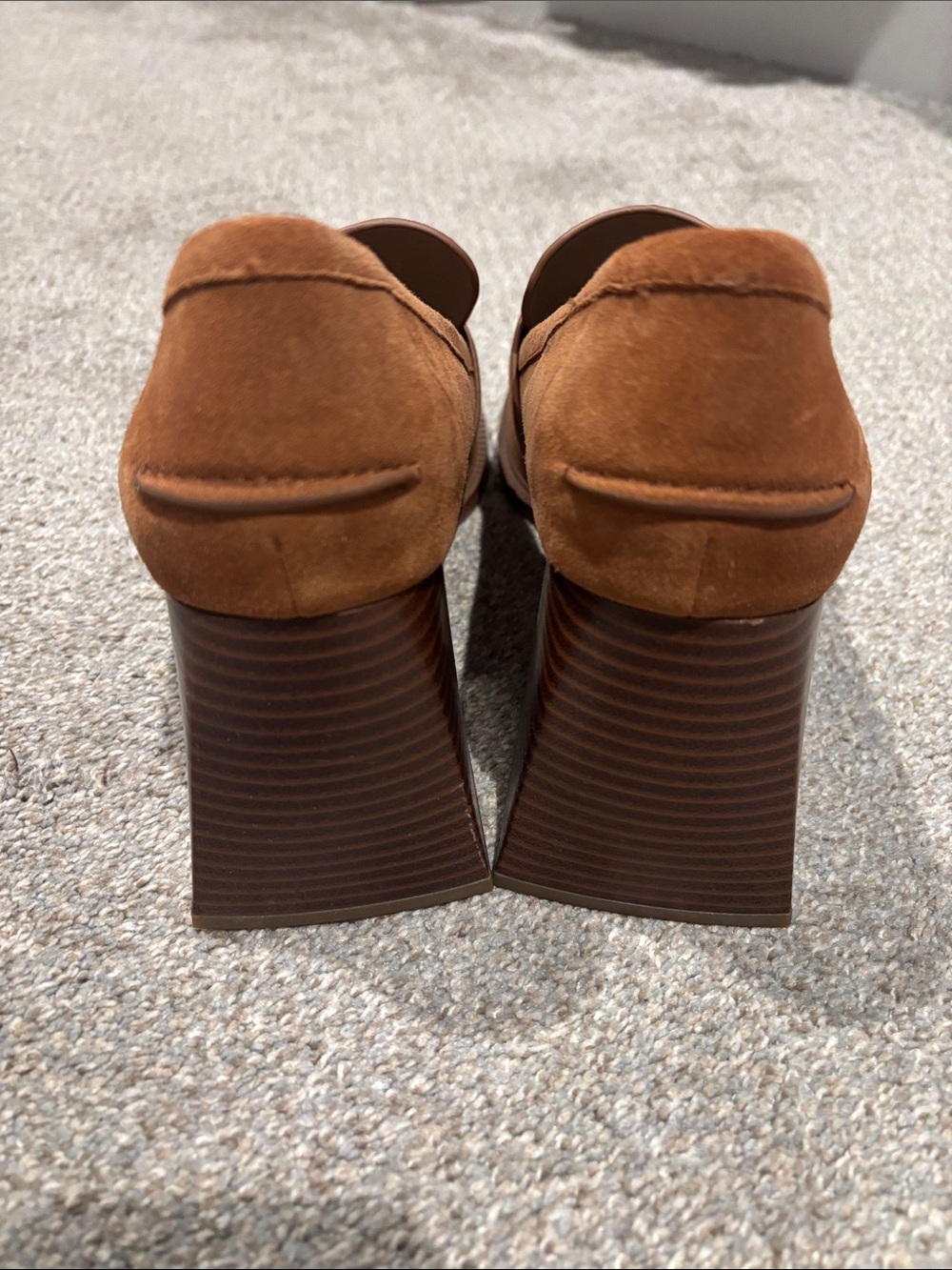 Sam Edelman Tan Suede Fringe Loafers with Gold Buckle - Picture 2 of 3